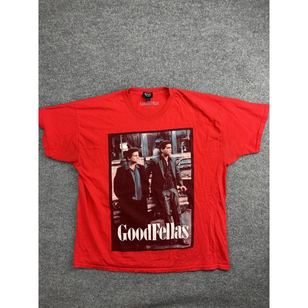 BoohooMAN Shirt Mens Large‎ Red GoodFellas Graphic Tee Movie Short Sleeve Top